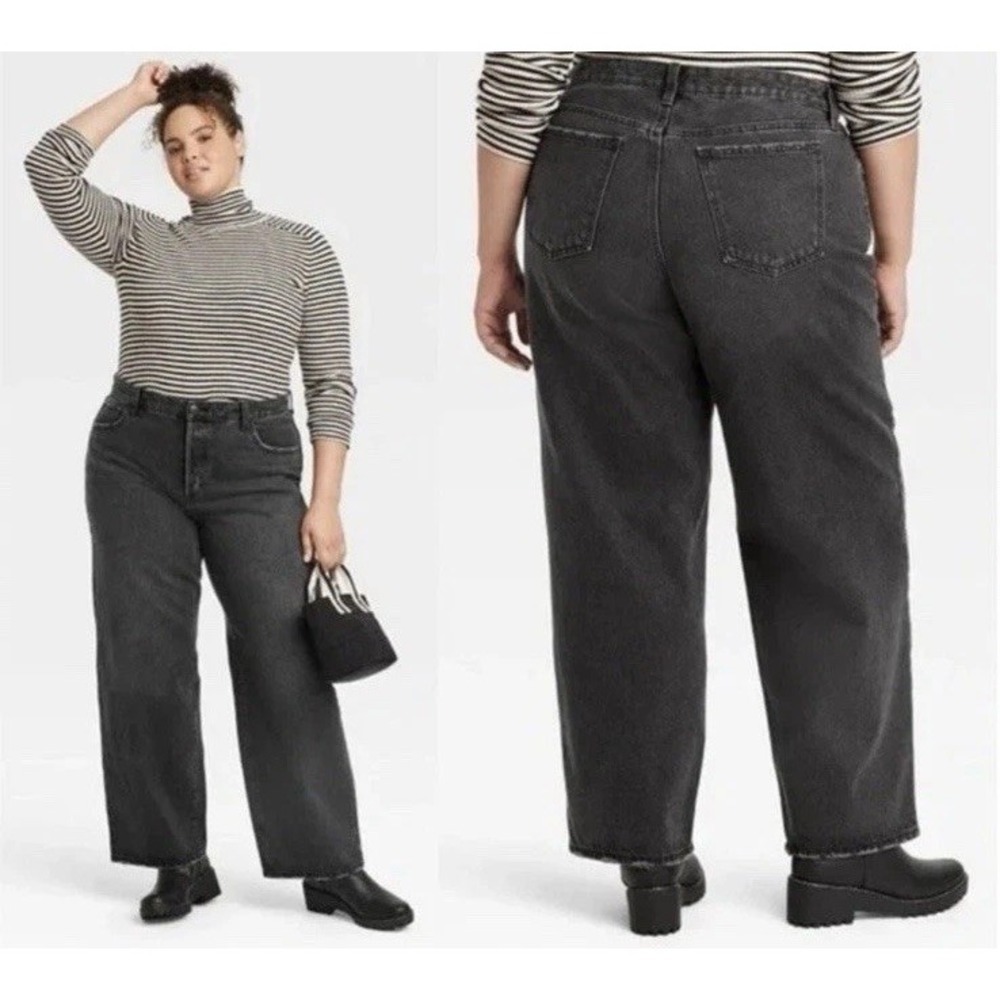 Women's Mid-Rise 90's Baggy Jeans - Universal Thread™ Black 17